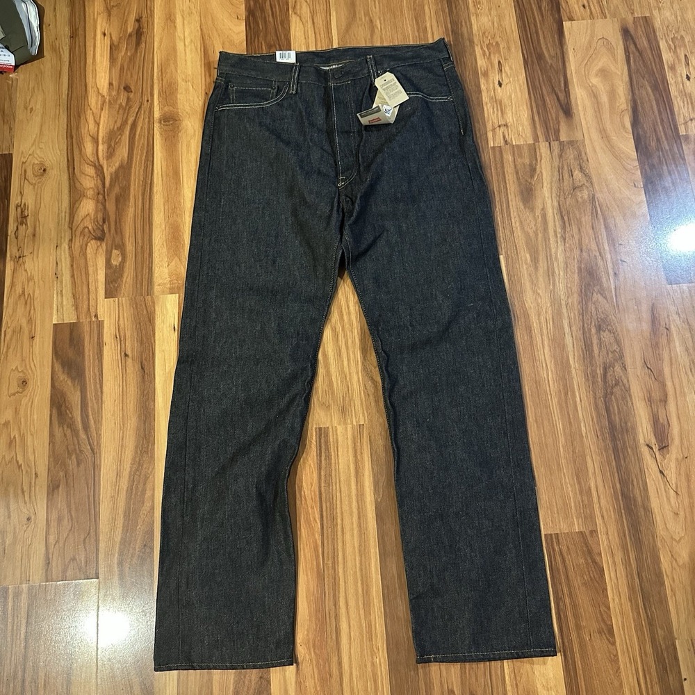 Levi's Men's Jeans 36x34 Shrink To Fit Raw Unwashed Denim NWT dark Blue
